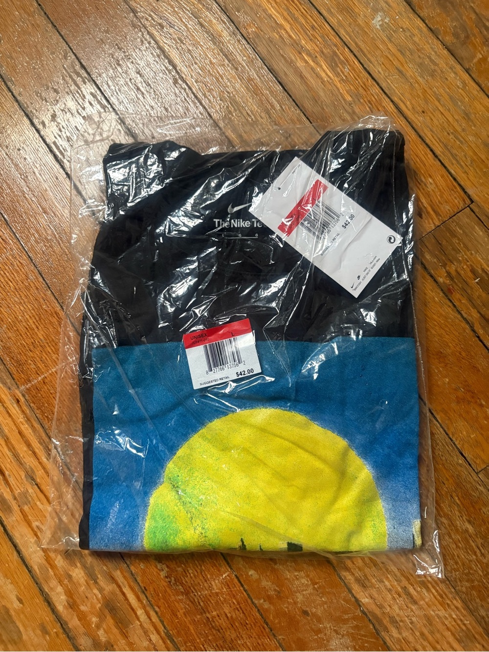 Nike Black T-Shirt with Blue and Yellow Graphic